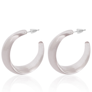 Trendy earrings Creole Taupe