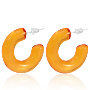 Trendy earrings Creole Orange