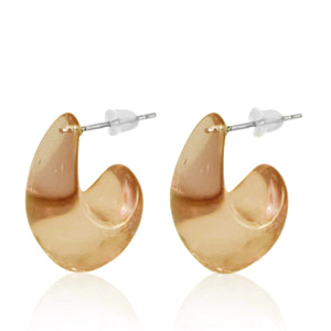 Trendy earrings Creole Tan Brown
