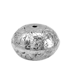 Beads Metal Look disc flower Antique Silver
