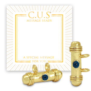 C.U.S&reg; jewellery message beads charm Gold-Dark Blue