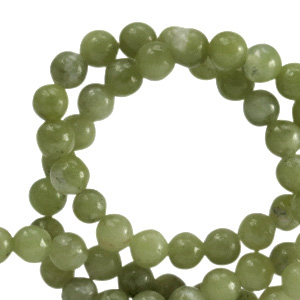 Natural stone beads Serpentine 4mm Olive Green