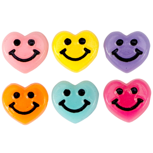 Acrylic letter beads smiley heart Multicolour