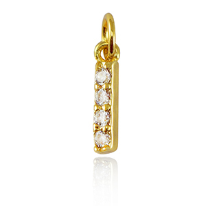 Brass TQ metal charms initial I Gold