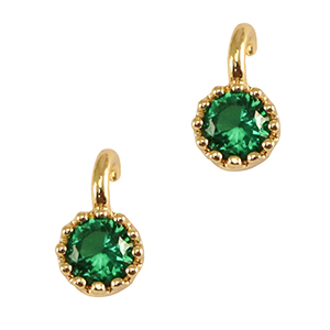 Crystal glass charms Classic Green-Gold