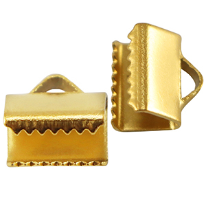 Stainless steel findings ribbon ends 8mm Gold