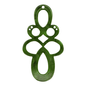 Resin pendants baroque Moss Green