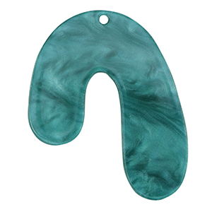 Resin pendants organic Petrol Blue