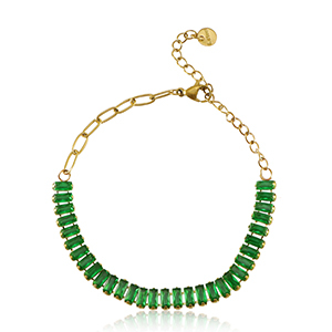 Stainless steel bracelets Gold-Green