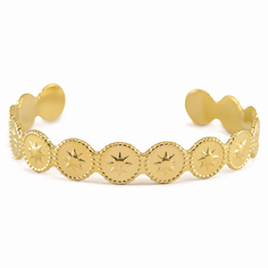 Stainless steel bracelets bangle star Gold