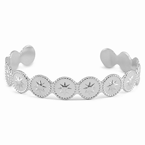 Stainless steel bracelets bangle star Silver
