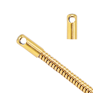 Stainless Steel findings end cap for belcher chain snake for chain snake &Oslash;2.5mm Gold