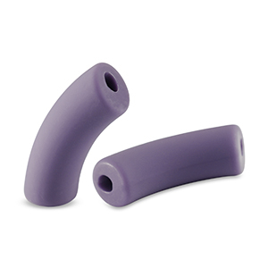 Acrylic tube beads matt Paisley Purple