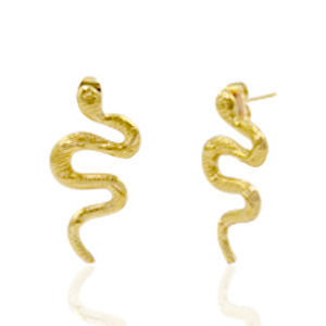 Stainless steel earrings/earpin snake Gold