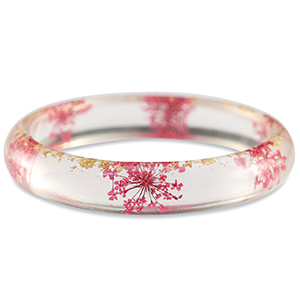 Ready-made Bracelets with dried flowers Rhubarb Red-Gold
