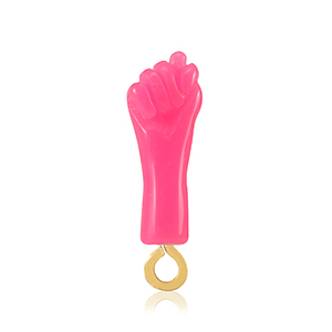Resin pendants "Mano Fico" Neon Pink-Gold