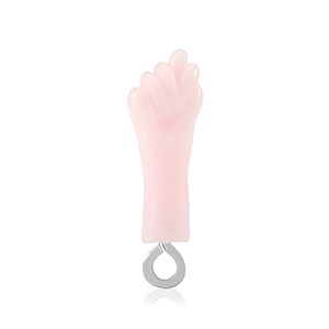 Resin pendants "Mano Fico" Baby Pink-Silver