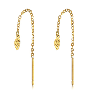 Stainless steel earrings wings Gold