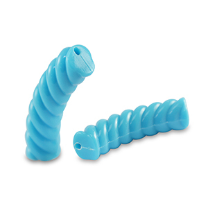 Acrylic tube beads twisted Blue