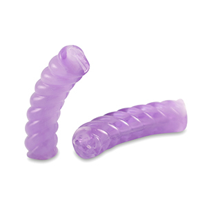 Acrylic tube beads twisted Transparent Purple