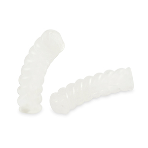 Acrylic tube beads twisted Transparent White