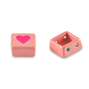 Tile beads square Lantana Pink-Magenta Pink