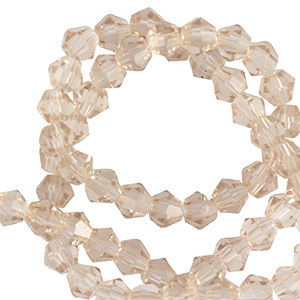 Top faceted beads bicone 3mm Amber Beige