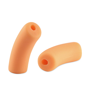 Acrylic tube beads matt Paradise Peach