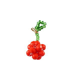 Top Faceted charms redcurrant Gold-Red Green