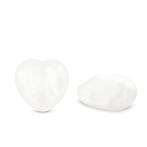 Natural stone beads Milky Quartz heart White Crystal