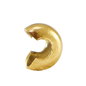 Stainless steel findings Crimp Cover 4mm Gold