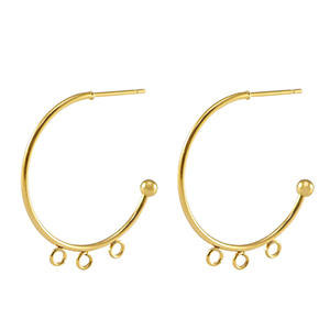 Stainless steel earrings / earpin creole Gold