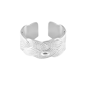 Stainless steel rings with loop Silver