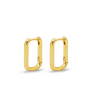 DQ European metal findings creole earrings oval Gold (nickel free)