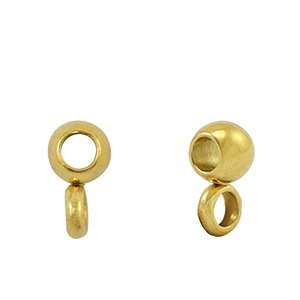 Stainless steel beads with eye 4mm Gold