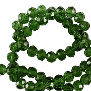 Top faceted beads 6x4mm disc Dark Emerald Green