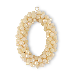 Top Faceted earrings oval vanilla yellow