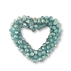 Top Faceted charms heart erin green