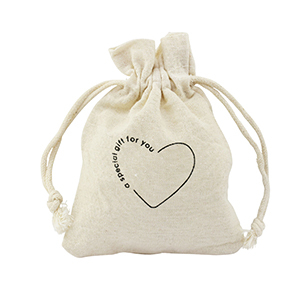 Jewellery Linen Bag "a special gift for you" Off White
