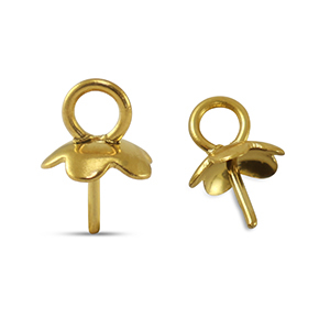 Stainless steel findings end cap for beads Gold