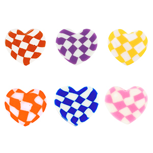 Polymer beads heart Multicolor