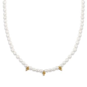 Stainless steel necklaces pearls Gold