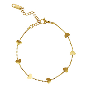 Stainless steel bracelets hearts Gold