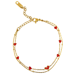Stainless steel bracelets hearts Gold