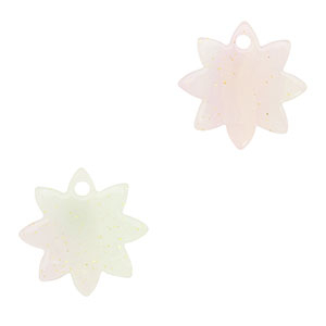 Resin pendants flower Multicolor Lilac-Green