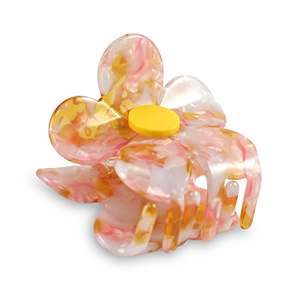 Hair accessories hair claw flower Pink-Gold