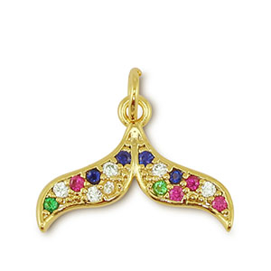 Brass TQ metal charms tail Gold-Multicolor