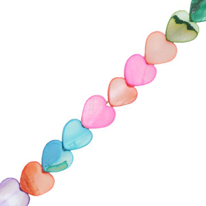 Shell beads heart Multicolour