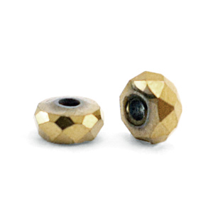 Hematite beads faceted disc 4x2mm Antique gold