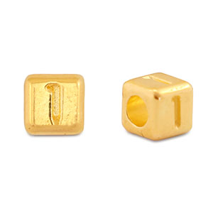 DQ 1 European metal letter beads Gold (nickel free)